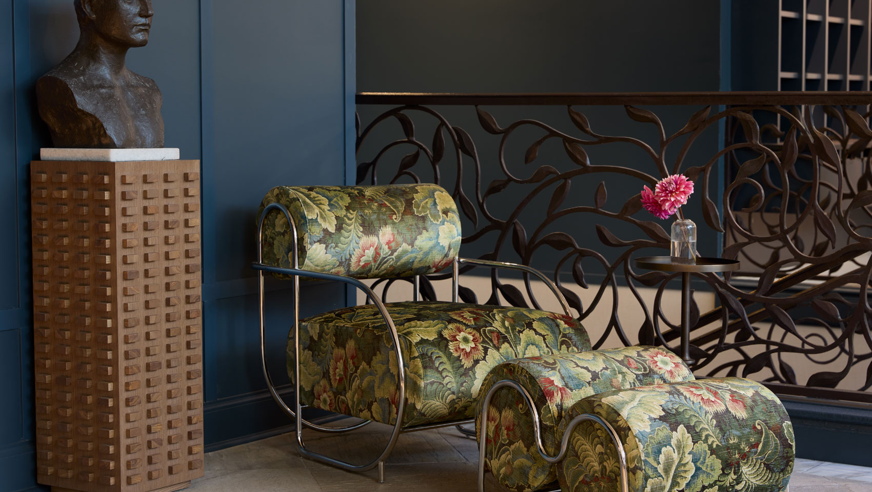 accent chair in lobby at Kimpton Hotel Monaco Seattle