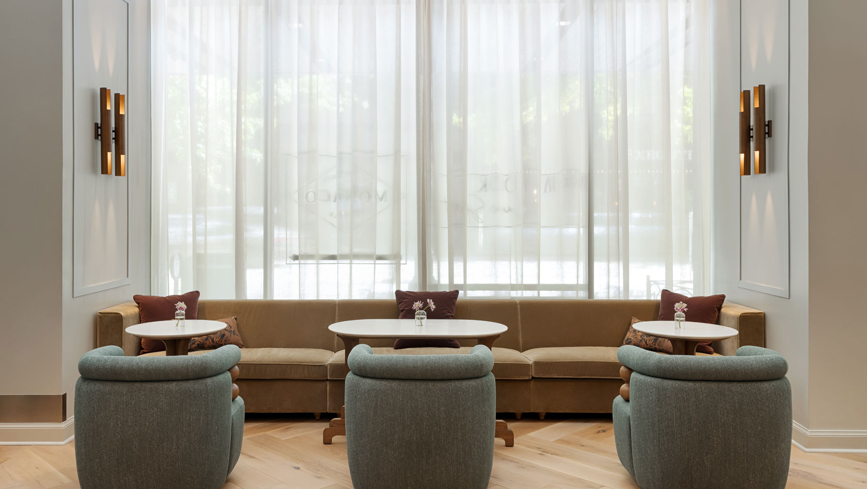 lobby seating by window at Kimpton Hotel Monaco Seattle