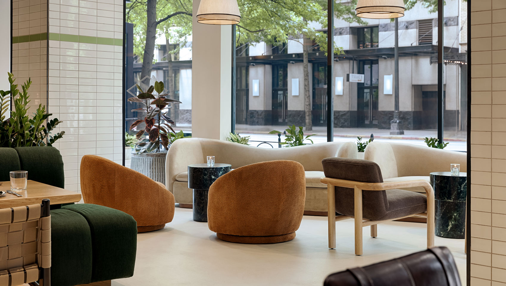 Close-up seating by the window at Marin at Kimpton Hotel Monaco Seattle