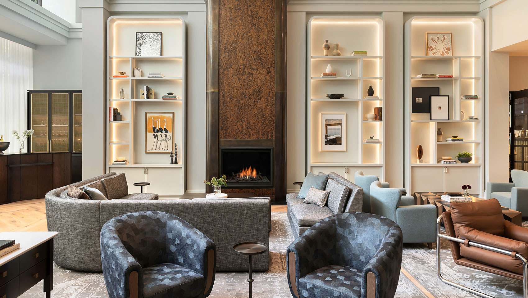 Specialty function room with 12th man wall out of local beer cans