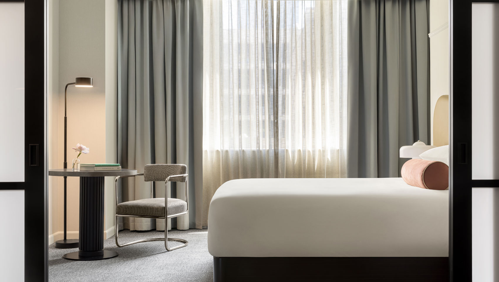 king bed in guestroom at Kimpton Hotel Monaco Seattle