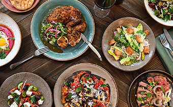 Marin food spread aerial