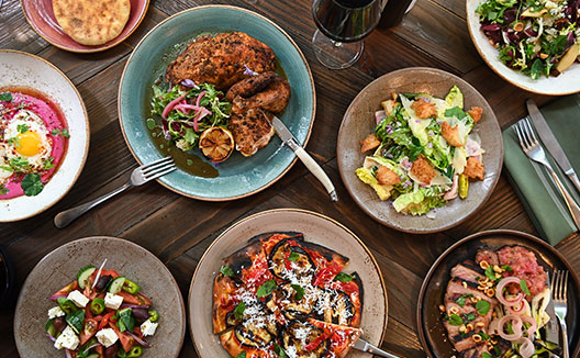 marin dining mediterranean lunch spread